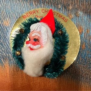 Vintage Santa Merry Christmas Pin On Made in Japan MCM